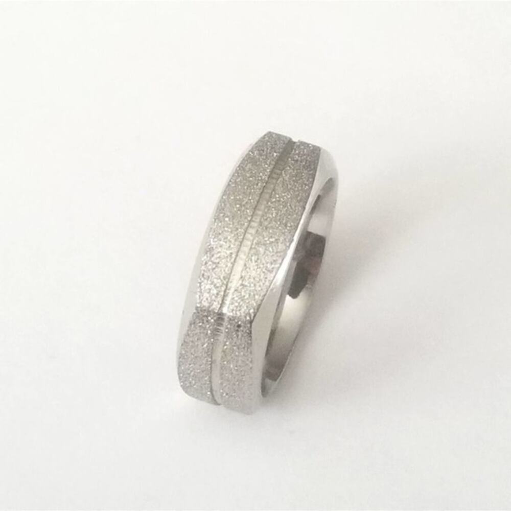 New 316L Stainless Steel Silver Fashion women Ring band size 7
